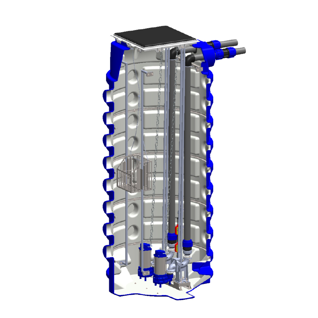 Aqualift 3200L – Estação elevatória de esgoto em plástico de engenharia